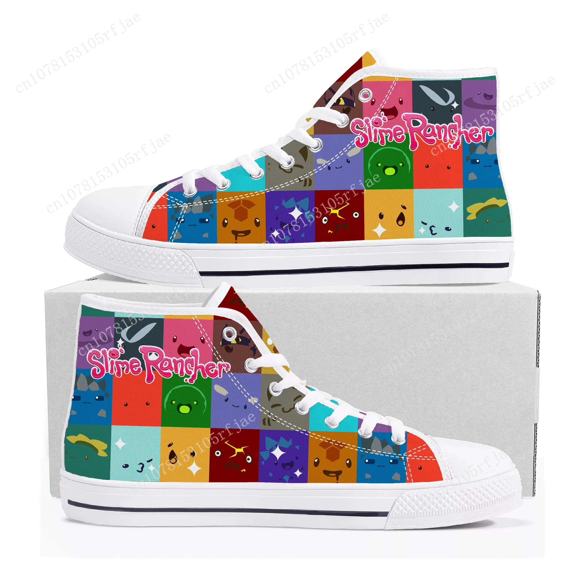 

Slime Rancher High Top Sneakers Cartoon Game Mens Womens Teenager High Quality Fashion Canvas Shoes Casual Tailor Made Sneaker
