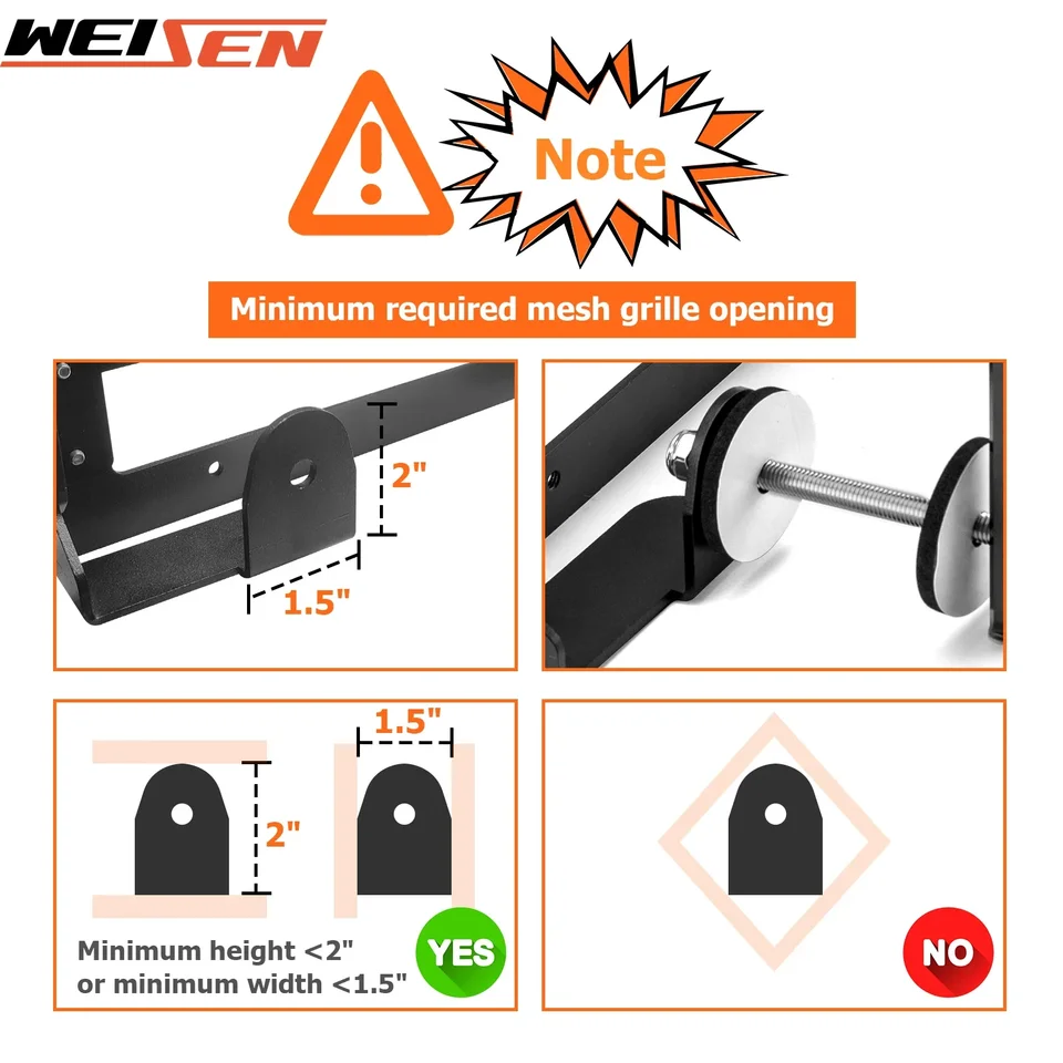 ROMELACK Adjustable Grille License Plate Holder - No Drill Front Mount Bracket For Toyota Tacoma, Camry, Tundra, Etc.