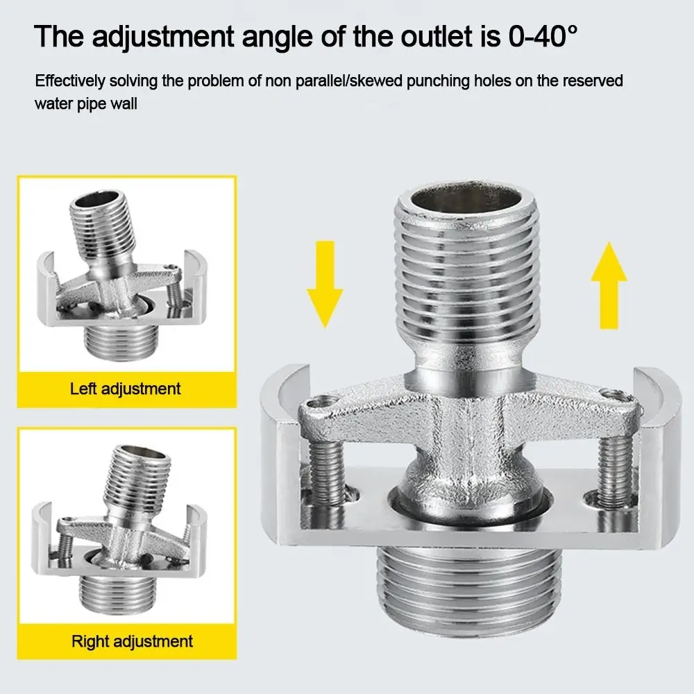 Faucet Adjustable Copper Angled Curved Foot Shower Mixer Eccentric Screw Corner Bathroom Shower Head Bracket Accessories