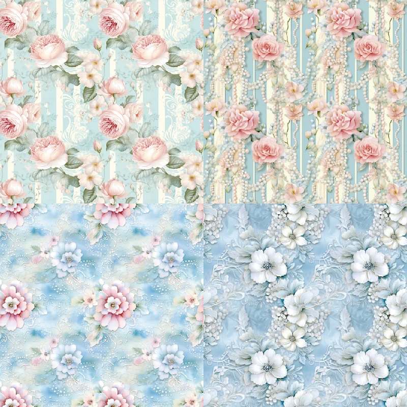 Panalisacraft 빈티지 꽃 스크랩북 종이, 스크랩북 패턴 종이 팩, DIY 공예 배경 종이, 6 X6, 24 매