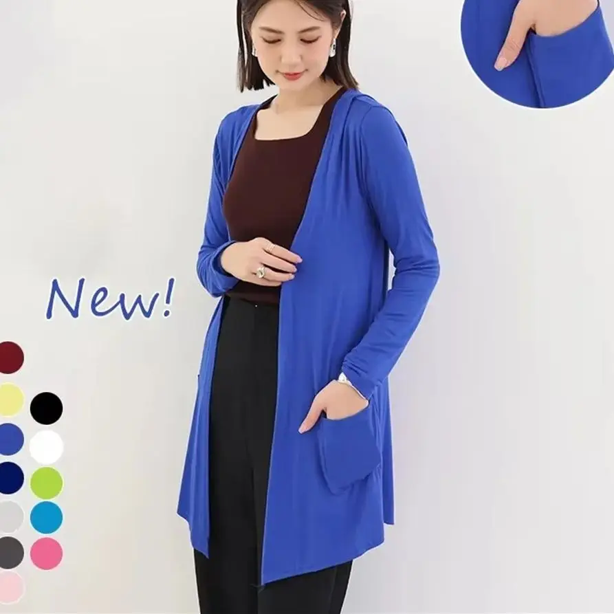 2024 Summer New Modal Cardigan For Women Long sleeves shirt Sun Protection Clothing Oversized Loose Beach cover up Thin Tops 1