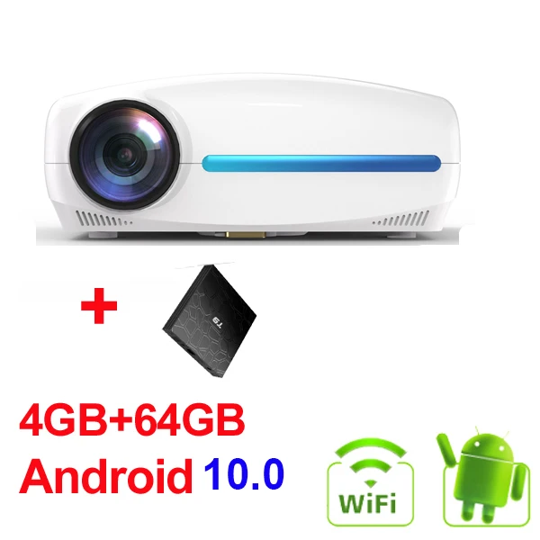 nebula projector WZATCO C2 Android 10.0 Smart WiFi 1080p Full HD LED Projector 6800Lumens Home Cinema 4K Video Proyector for home theater sony projector Projectors