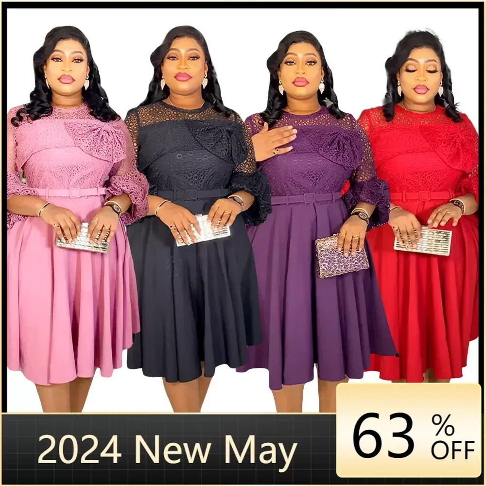 

Африканская одежда, африканские свадебные вечерние платья для женщин, весна, элегантное Африканское вечернее платье миди из полиэстера с рукавом 3/4, платья