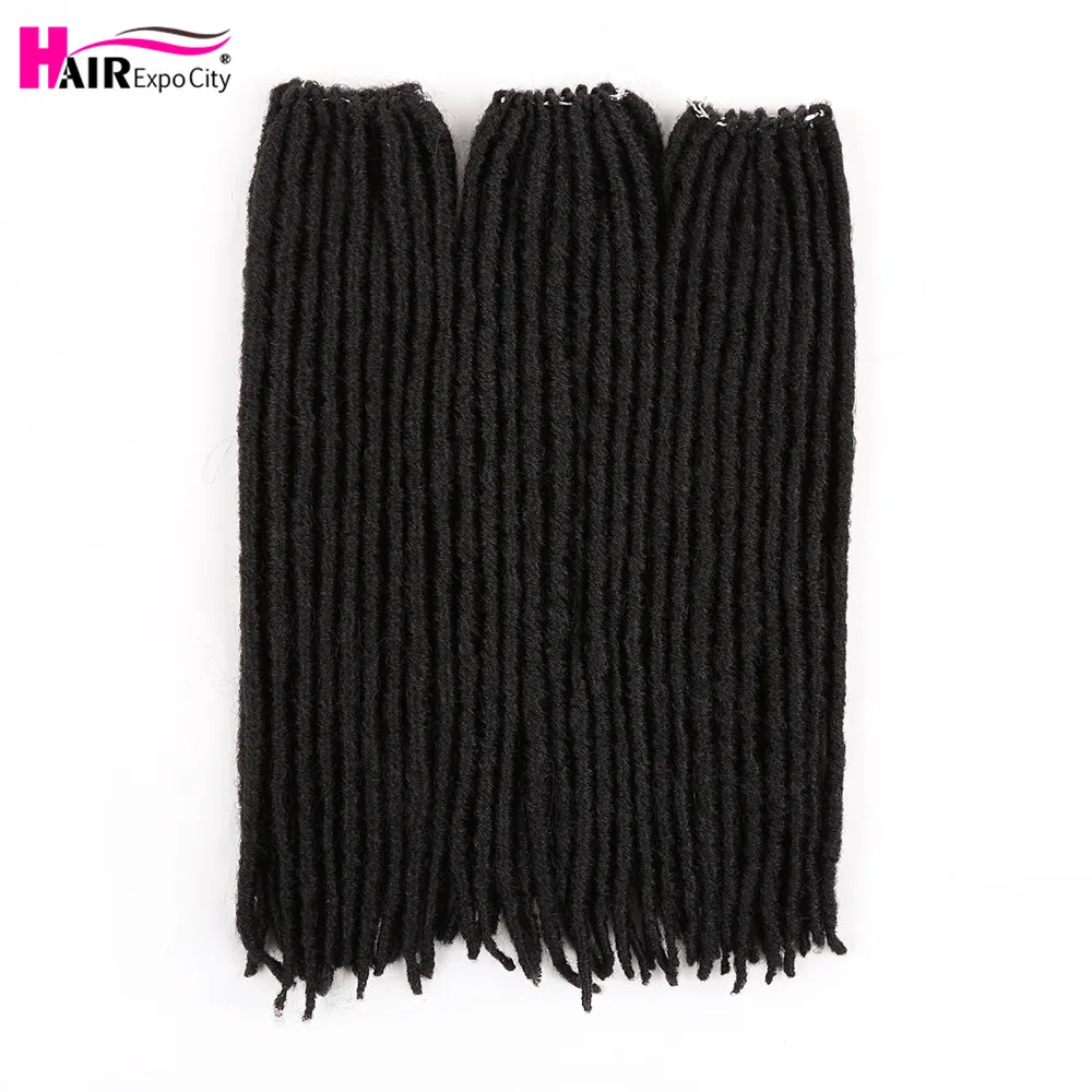 18Inch Straight Gypsy Locs Goddess Faux Locs Crochet Hair Synthetic Hair Ombre Braiding Extensions 18Strands Expo City