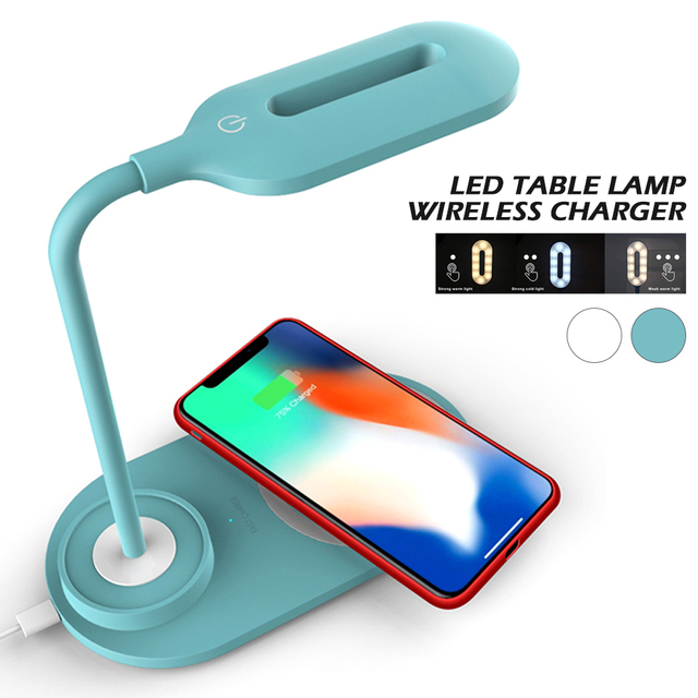 USB Table Lamp With Wireless Charger Multi-Function Reading Desk Light Flexible Touch Eye Protect Bedroom Office Table Lamp
