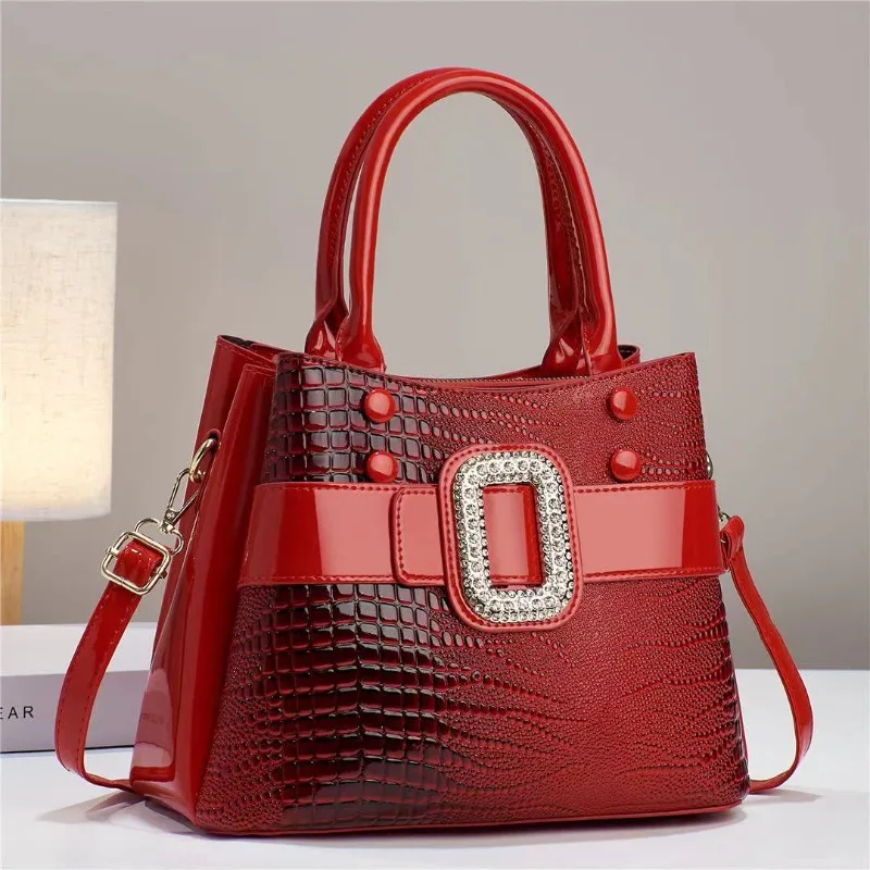 

Advanced Crocodile Embossed Women's Crossbody Shoulder Bag PU High Quality Shiny Fashion Simple Handbag Trend 2024 Designer Tote