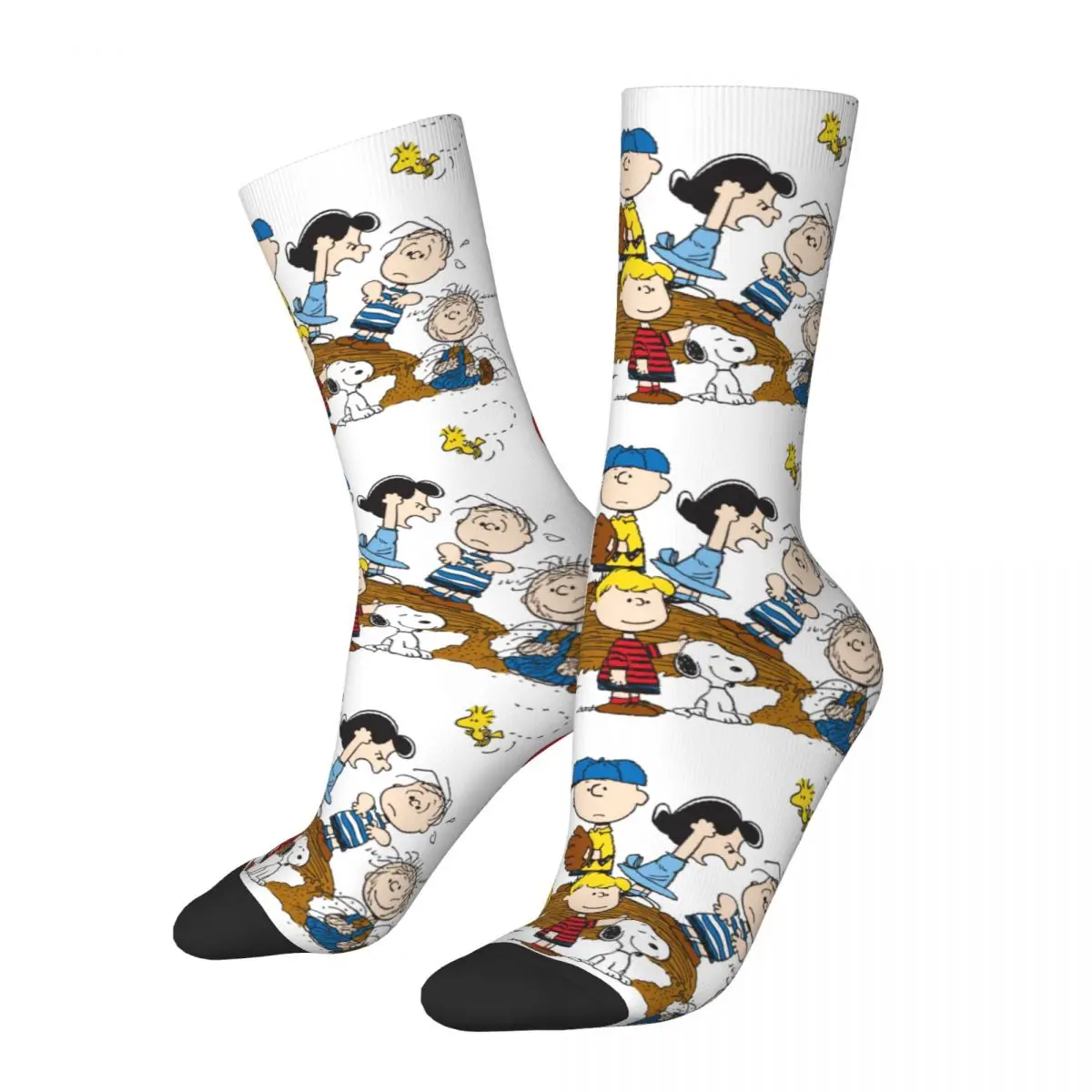 thumbnail image 1 of Calcetines deportivos divertidos con dibujos animados de Snoopy y Peanuts, calcetines deportivos cómodos de tubo medio de Charlie Brown, suaves para mujeres y hombres, idea de regalo de cumpleaños, 1 of 5