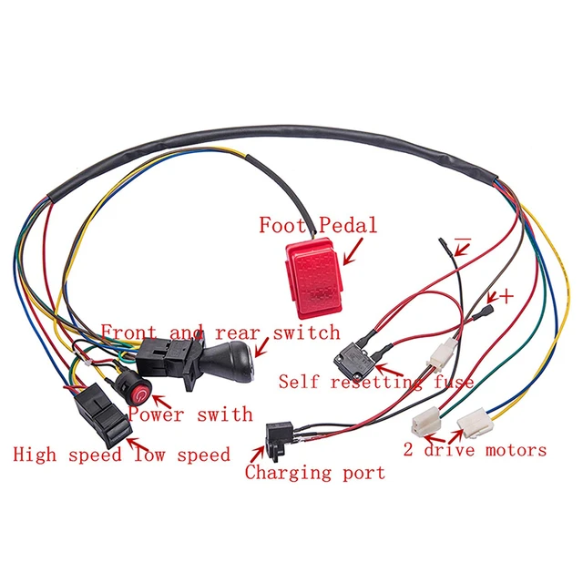 Children Electric Car Diy Modified Wires And Switch Kit,wth 12V