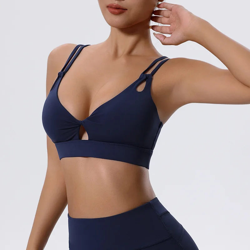 High Support Sports Bra Sexy Criss Cross Straps Back High Support