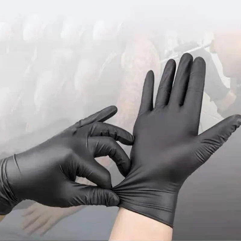 Black Nitrile Gloves Household Waterproof Cleaning Gloves Hair Tattoo Nail Pet Shower Cleaning Tools 20/60PCS