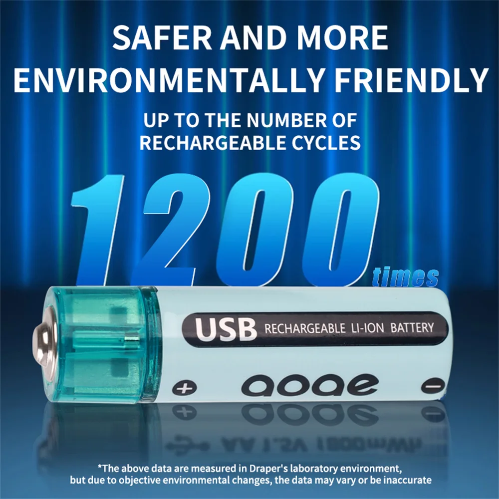 

1.5V AA rechargeable battery 2700mAh USB lithium battery, suitable for remote controls, mice, small fans, electric toys, etc