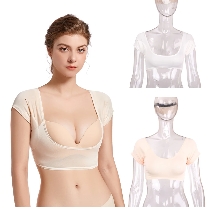 

1Pcs S/M/L/XL Underarm Sweat Absorbent Pad Vest Absorb Sweat Top Washable T-shirt Shape Underarm Sweat Pad Absorbent Deodorant