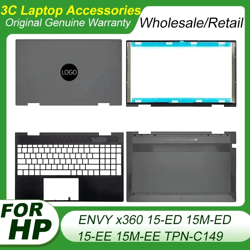 

New For HP ENVY x360 15-ED 15M-ED 15-EE 15M-EE TPN-C149 LCD Back Cover Front Bezel Frame Palmrest Bottom Case L93204-001 Brown