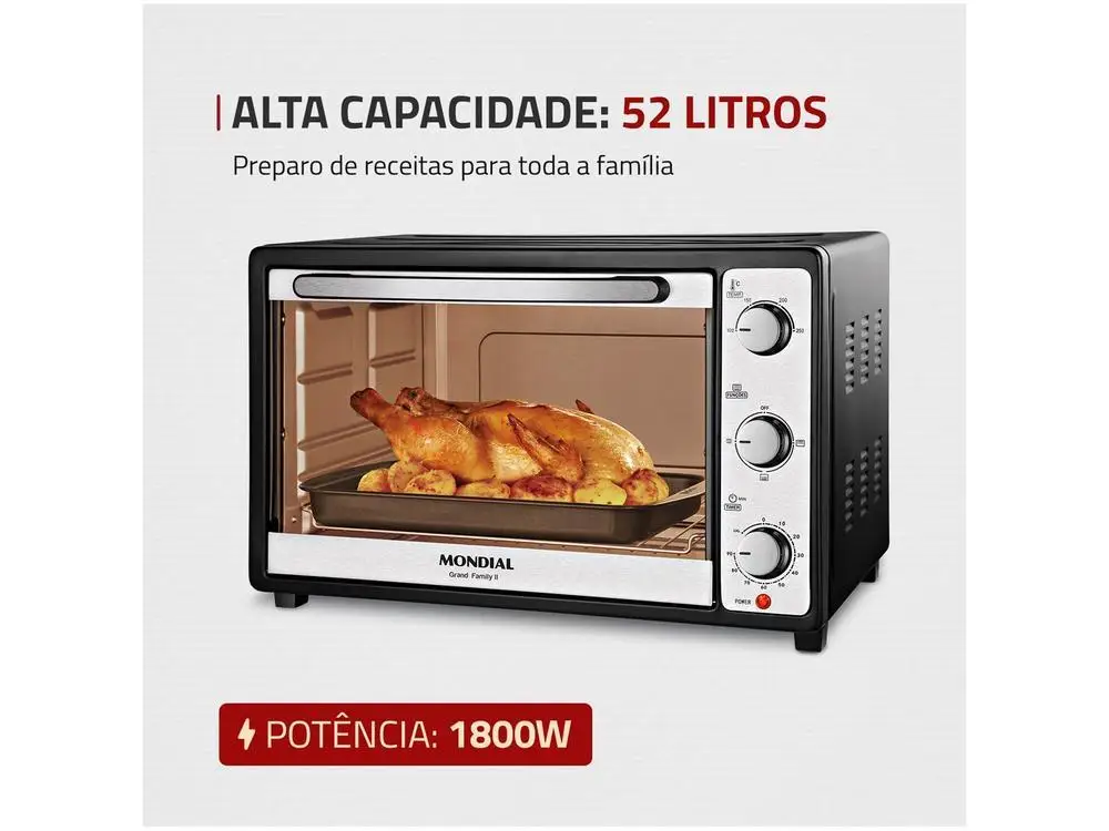 Forno Elétrico de Bancada Mondial com Timer - 110V 3