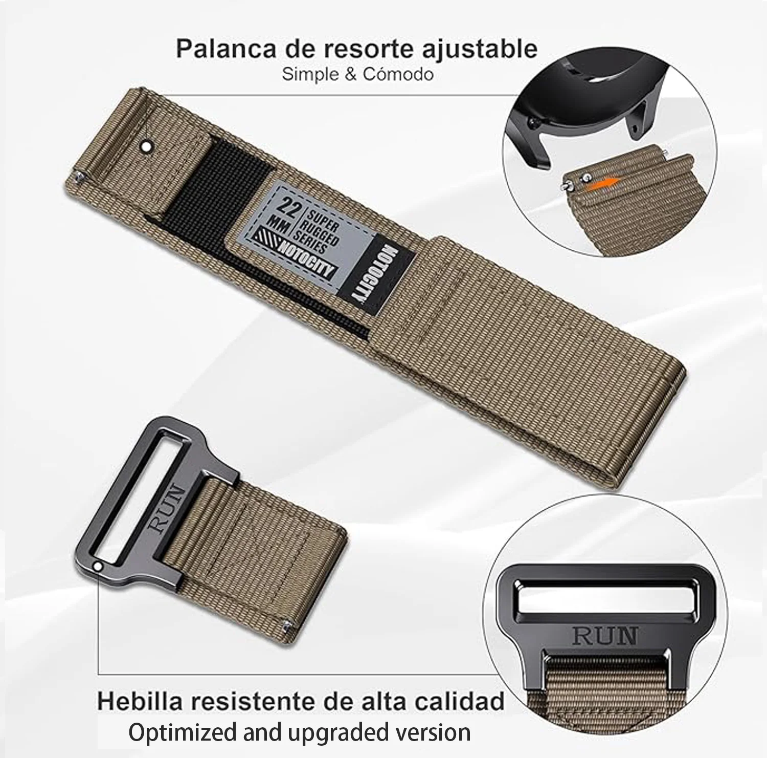 Versatile Nylon Smartwatch Band - 22mm Width