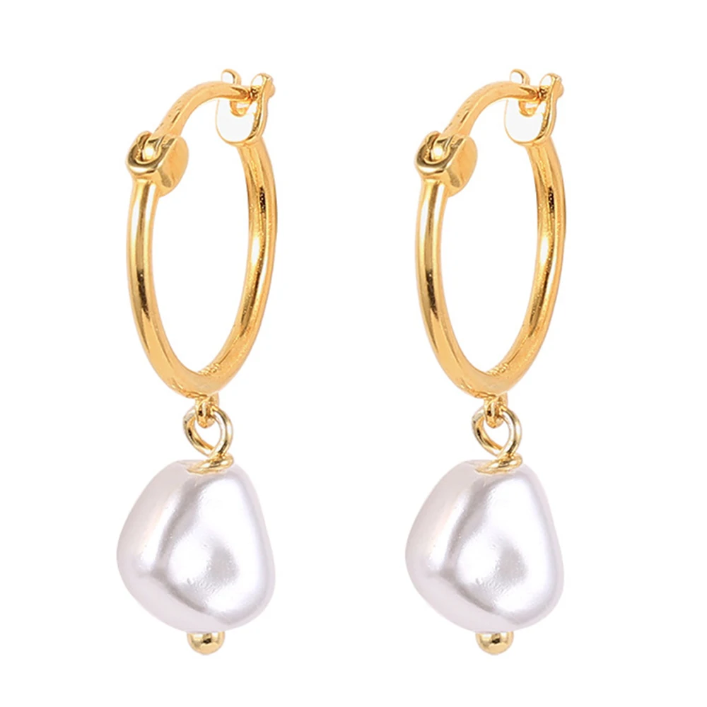 

925 Sliver Pearl Earrings For Women Round Imitation Pearls Charm Dangle Eardrop Wedding Party Jewelry