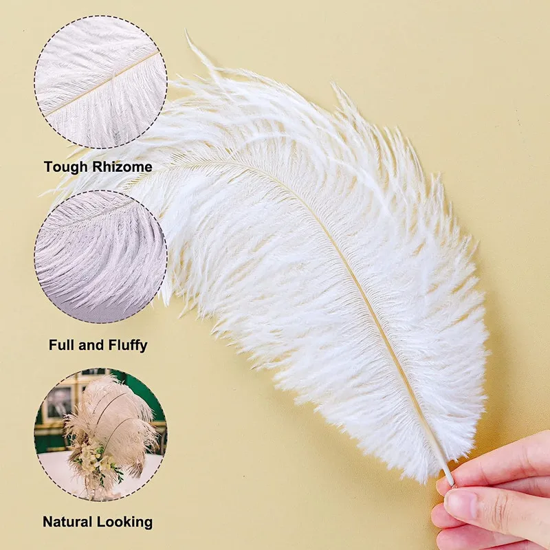 10pcs 15cm-20cm White Natural Ostrich Feathers For Vase Decoration Carnival  Wedding Accessories Feather For Crafts Wholesale - Feather - AliExpress