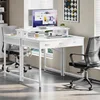 Small Computer Desk with Drawers, Office Desk with Monitor Stand for Small Spaces, Home Office desk 4