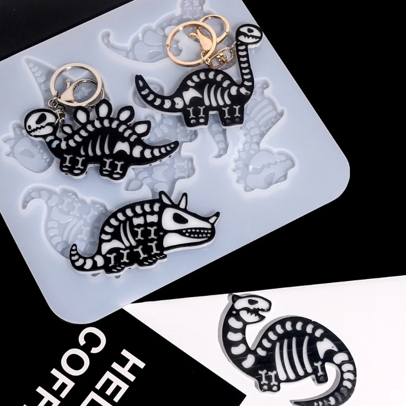

Animal Keychain Silicone Pendant Molds DIY Jewelry Halloween Skull Dinosaur Resin Mold Earring Necklaces Keychains Mold