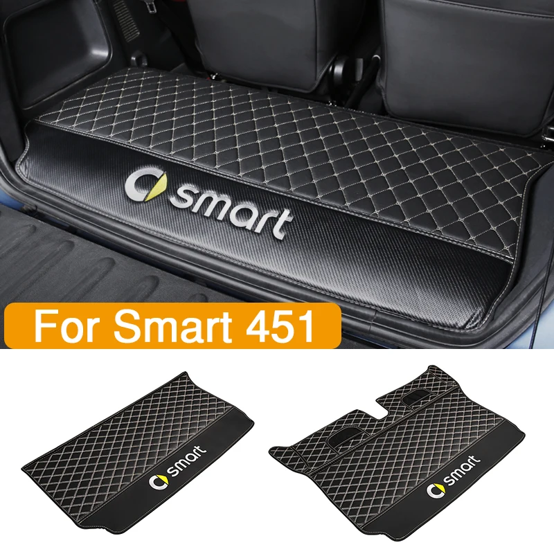 For Mercedes Smart 451 Fortwo Accessories Car PU Leather Rear Mat Trunk Mat Anti fouling