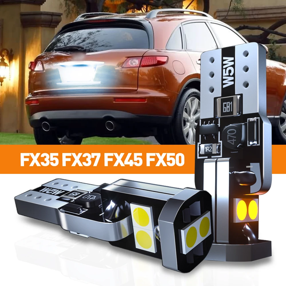 

2x LED License Plate Light For Infiniti FX35 FX37 FX45 FX50 2003-2014 2006 2007 2008 2009 2010 2011 2012 Accessories Canbus Lamp