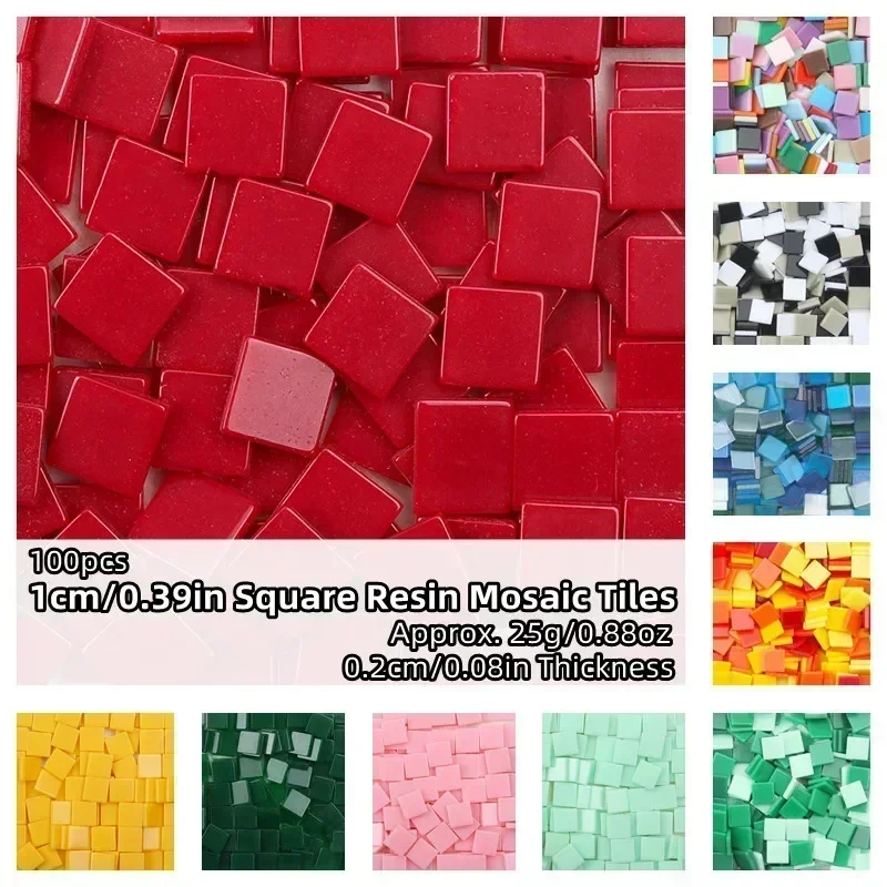 Acrylic Mosaics 100pcs 1cm Square Resin Mosaic Tiles 0.2cm Thickness DIY Crafts Materials
