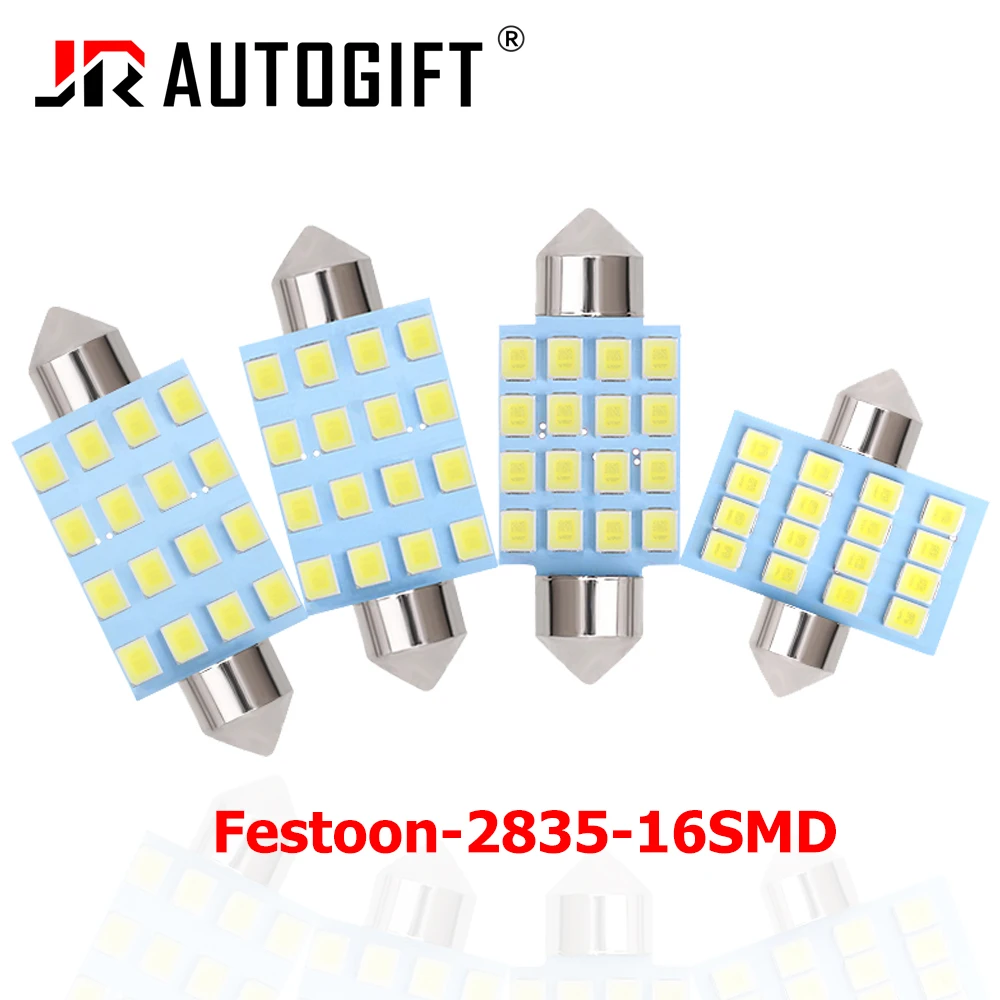 

100x C5W C10W LED Festoon Car Bulb 2835 SMD 16 31/36/39/41mm For Auto Interior Lighting Map Lamp Ceiling Reading Light 12V White