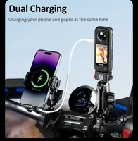 Shockproof Motorcycle Phone Holder 15W Wireless Charger & 36W USB C Fast Charging Motorbike Bicycle Bike Scooter Phone Stand - Image 3