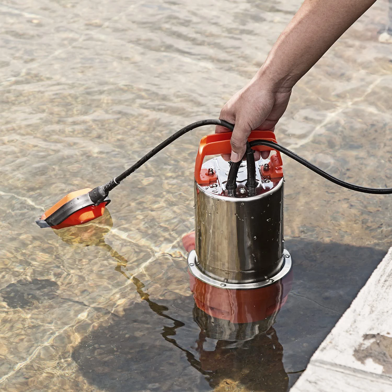 Stainless Steel Sump Pump 1HP 3700GPH Submersible Clean/Dirty Water Pump with Float Switch for Fresh Water Mains liquid transfer pump submersible booster pump