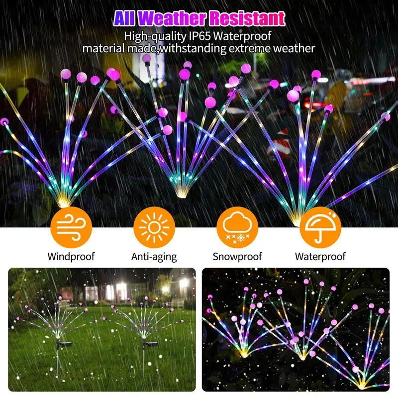 4 Packs Solar LED Light Outdoor Waterproof Garden Landscape Lights Wind Swing Firefly Decor Courtyard Atmosphere Lawn Lamp 16 color led strip for mercedes benz s class w221 w216 car illuminated ambient light update set decorative atmosphere lamp