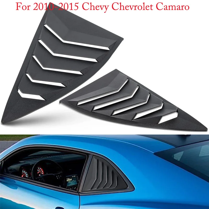 Matte Finish Racing Style Rear & Side Window Louvers Windshield Sun Shade Cover Fit for Chevrolet Chevy Camaro 2016 2017 2018 2019 2020 ABS Matte Black 