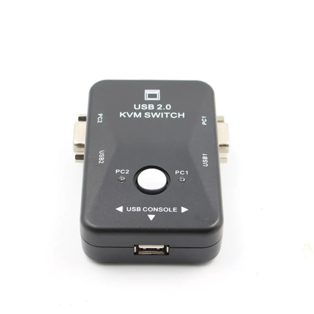 2 in 1 Out 2 Port VGA KVM Switch Switcher KVM USB 2.0 Switch Splitter Simple Operation Convenient USB 2.0 Switcher