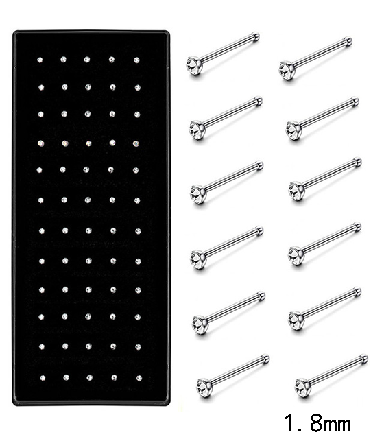 Straight Nose Stud Curved Pack Crystal Nose Ring Set Stud Lot Nariz Nase Pircing Nose Ring Set Bend Piercing Non-Pack