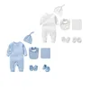 Baby Clothing Boys Girls 6Pcs/Sets Romper Suitable for Newborns Aged 0-3 Months Solid Color 100% Cotton Jumpsuit Baby Set