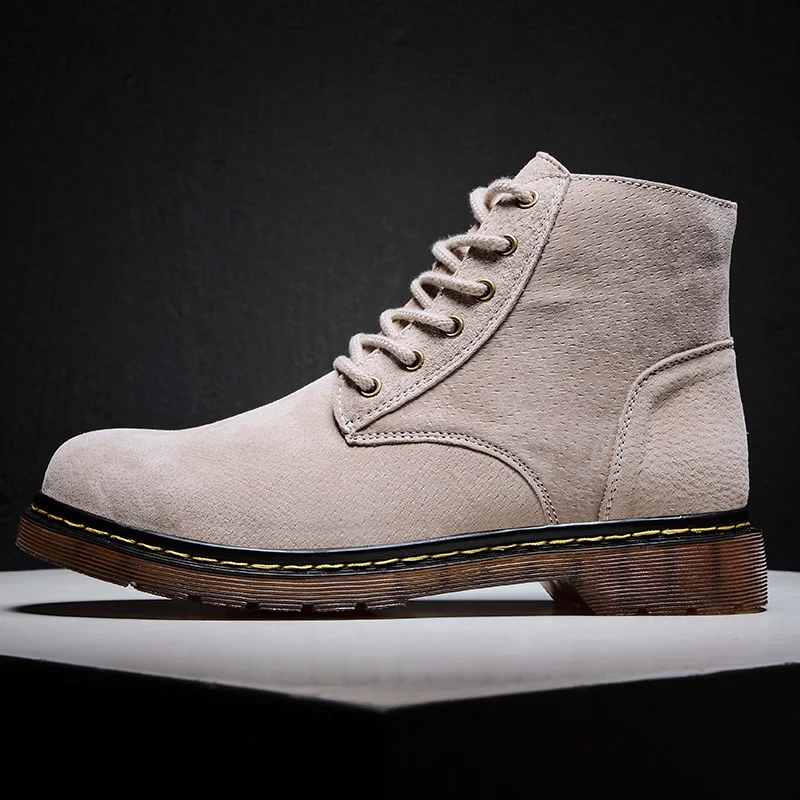 

New high-end tooling boots plus velvet warm Martin boots toe layer cowhide outdoor large scalp boots high-top scrub men's boots
