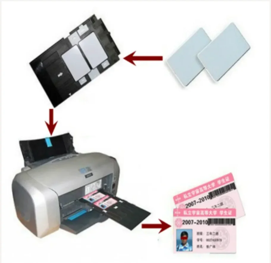 표준 CR-80 카드용 Epson 프린터의 잉크젯 인쇄 가능 ID 카드용 카드 트레이 홀더 2개