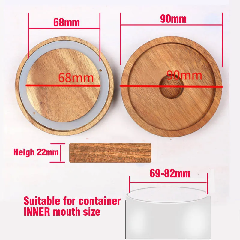 Food Cover Kitchen Utensils Acacia Wood Sealing Lid 1PC