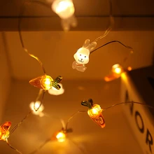 

2M Easter Eggs String Lights Bunny Ester Rabbit Light Easter Day Happy Colorful Eggs Carrot Rabbit Party Decorations