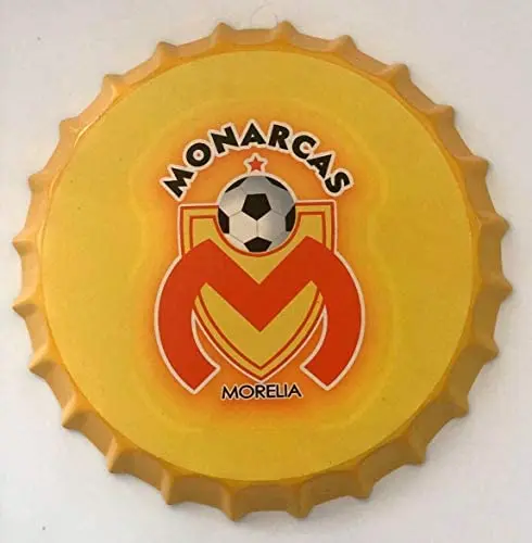 

CustomVinylDecals Morelia Futbol Mexico Decorative Bottle Cap Metal Tin Sign 13.8" Inches Diameter Wall Art Plaque Vintage Home