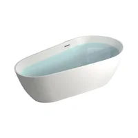 Hotel Project Bathtub Wholesale Indoor White Acrylic Freestanding Backyard Most Comfortable Minimalist Hot Tub With Overflow 1