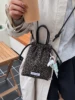 Fall Winter Brown Leopard Print Small Buet Bag Women's New 2025 Dstring Handheld Crossbody Phone Bag Soft Canvas