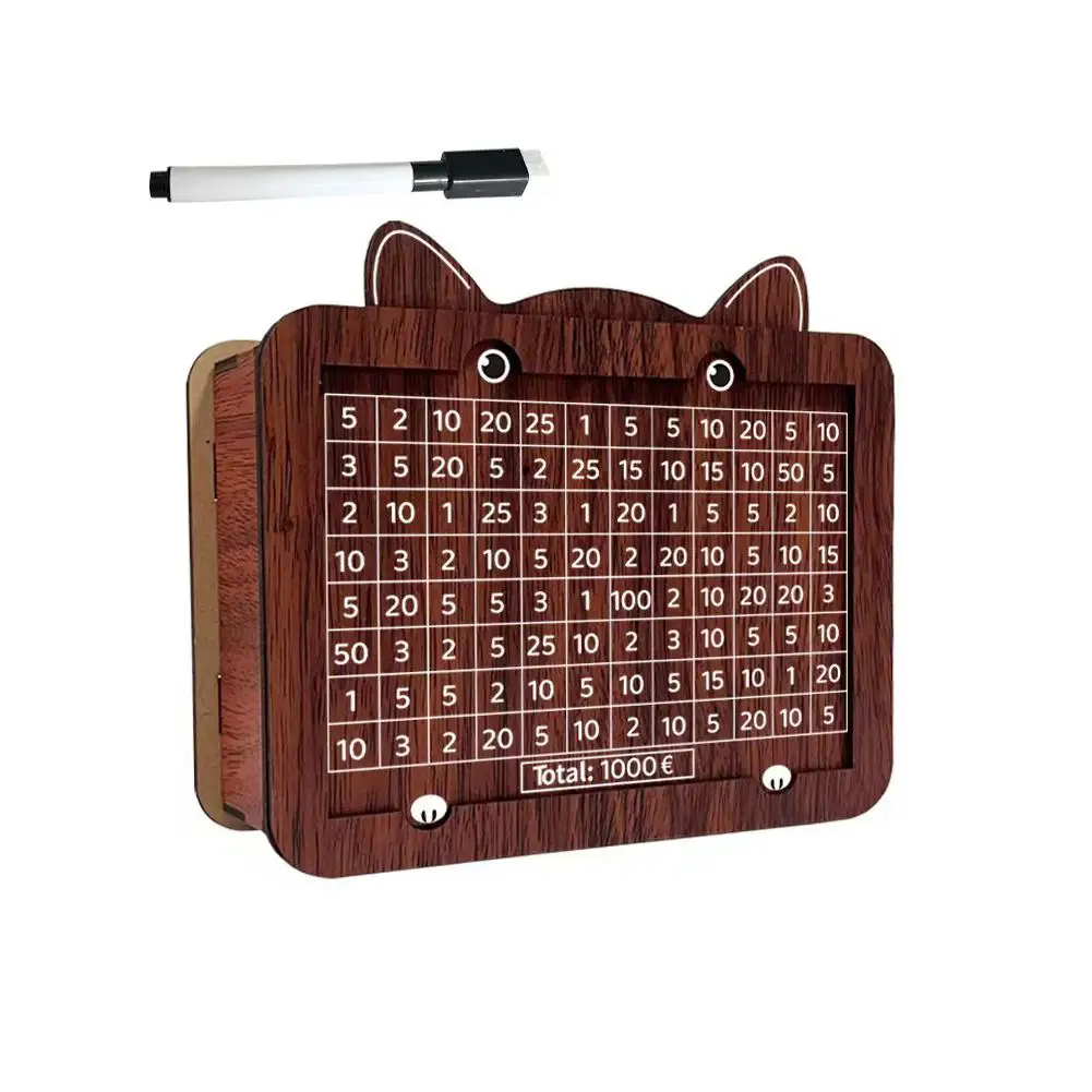 Houten spaarpot met spaardoel voor contant geld_voghion.com