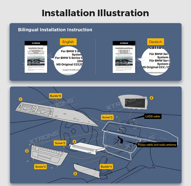 XTRONS QEB8060CC AUTORADIO GPS BMW SERIE 3 E90 SERIE 5 E60 Android