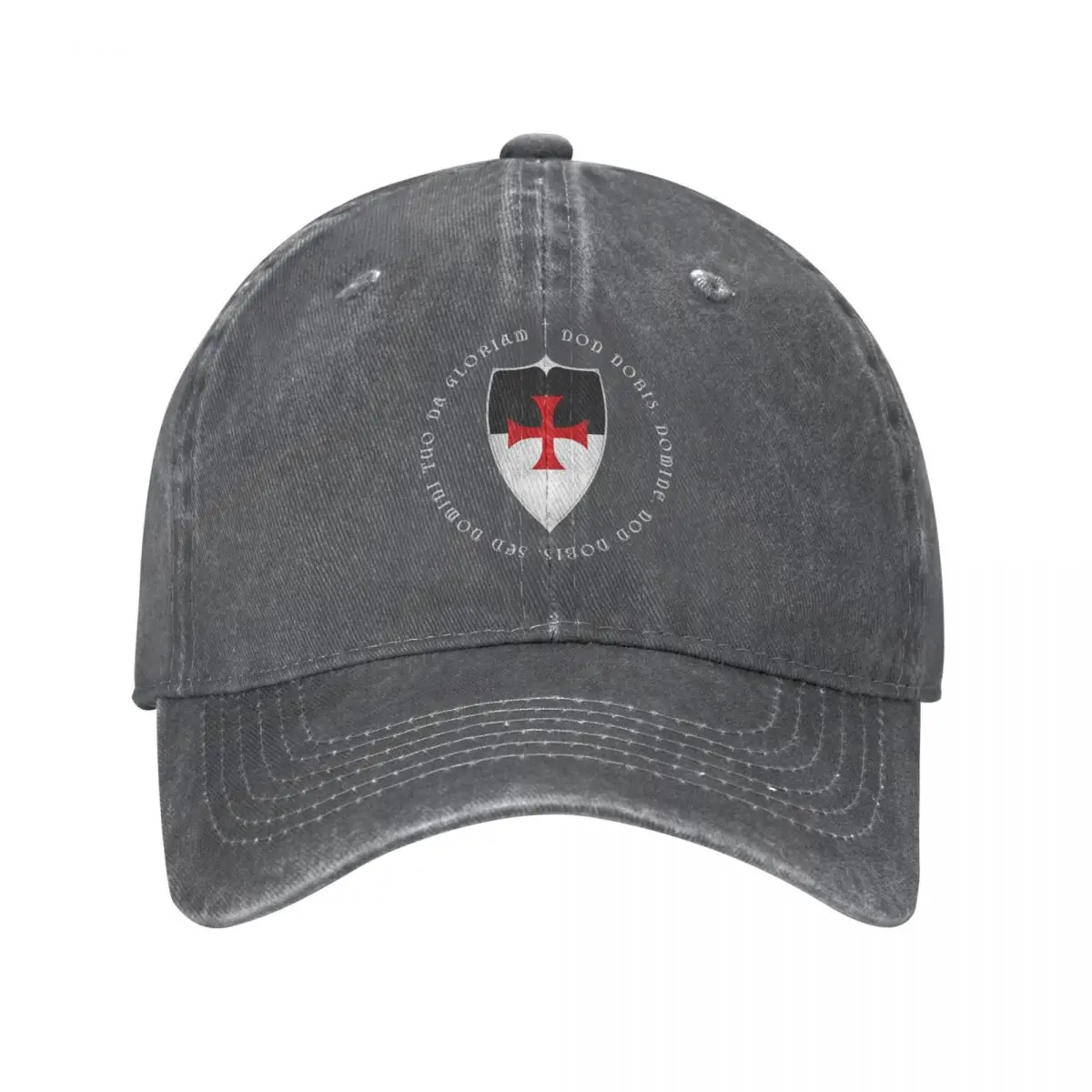 

Orthodox Knights Templar Crusader Motto And Cross Baseball Cap Distressed Denim Washed Hat Retro Outdoor Golf Gift Snapback Hat