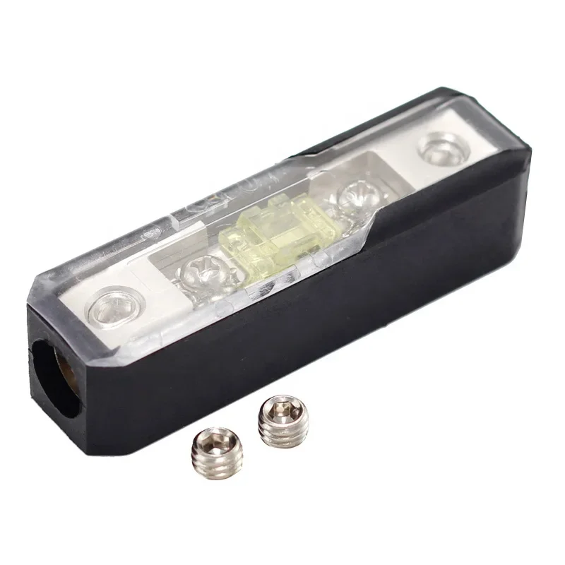 

AFSWaterproof Nickel Plated 4/8GA Input 4/8GA Output Tube Fuse Adapter AFS Fuse Holder