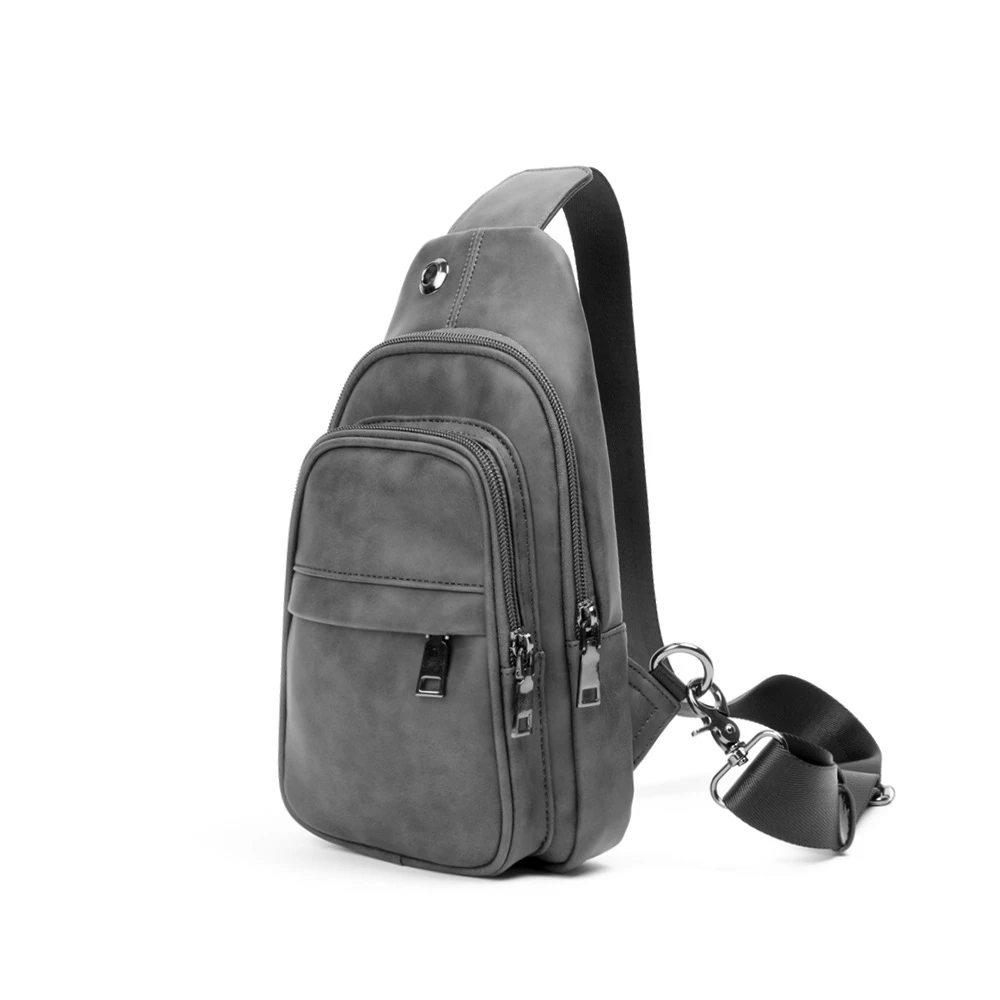 New 2023 Fashion Sports Waistpack Casual One Shoulder Small Body Bag Solid Simple Leather Chest Bag Youth Crossbody Bag