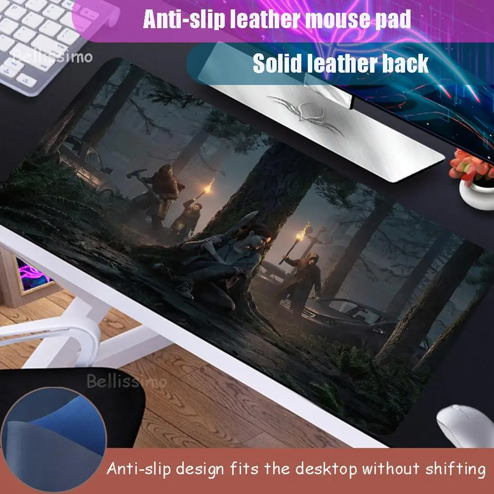 

T_the L_last of U_us Gaming Mouse Pad Pu Leather Gamer Large Desktop Extended Desk CarpetDeskmat Anime Pc Accessories Mousepad