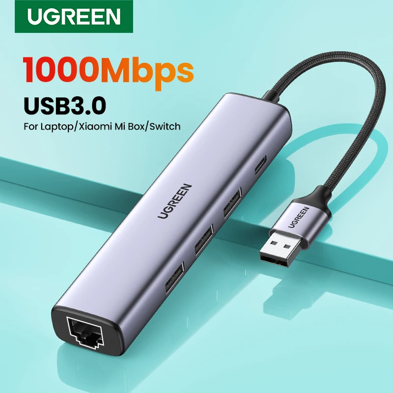 UGREEN USB USB 3.0 2.0 do RJ45 HUB do komputera Xiaomi Mi Box