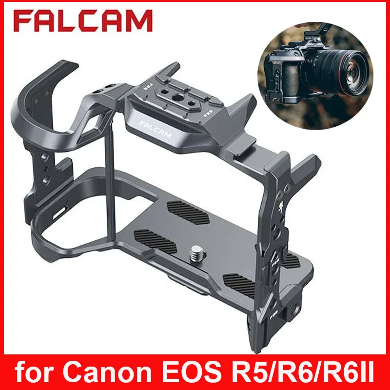 

FALCAM F22&F38 Quick Release Camera Cage Rig for Canon EOS R5/R6/R6II V2 2634A R5C Aluminum Protective Case W/ Cold Shoe Mount