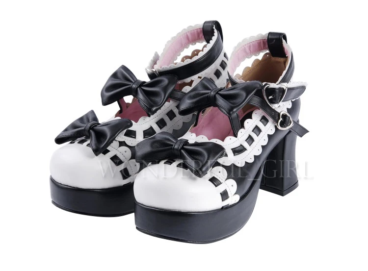 Neue japanische Stil Lolita Schuhe Dienstmädchen Cosplay Mädchen Prinzessin High Heels Damen Schuhe mit Schleife Größe 35-47 9